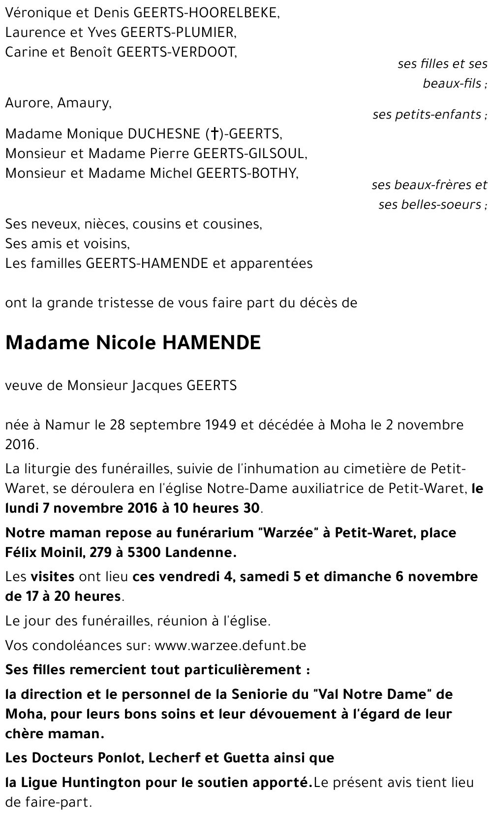 Nicole HAMENDE