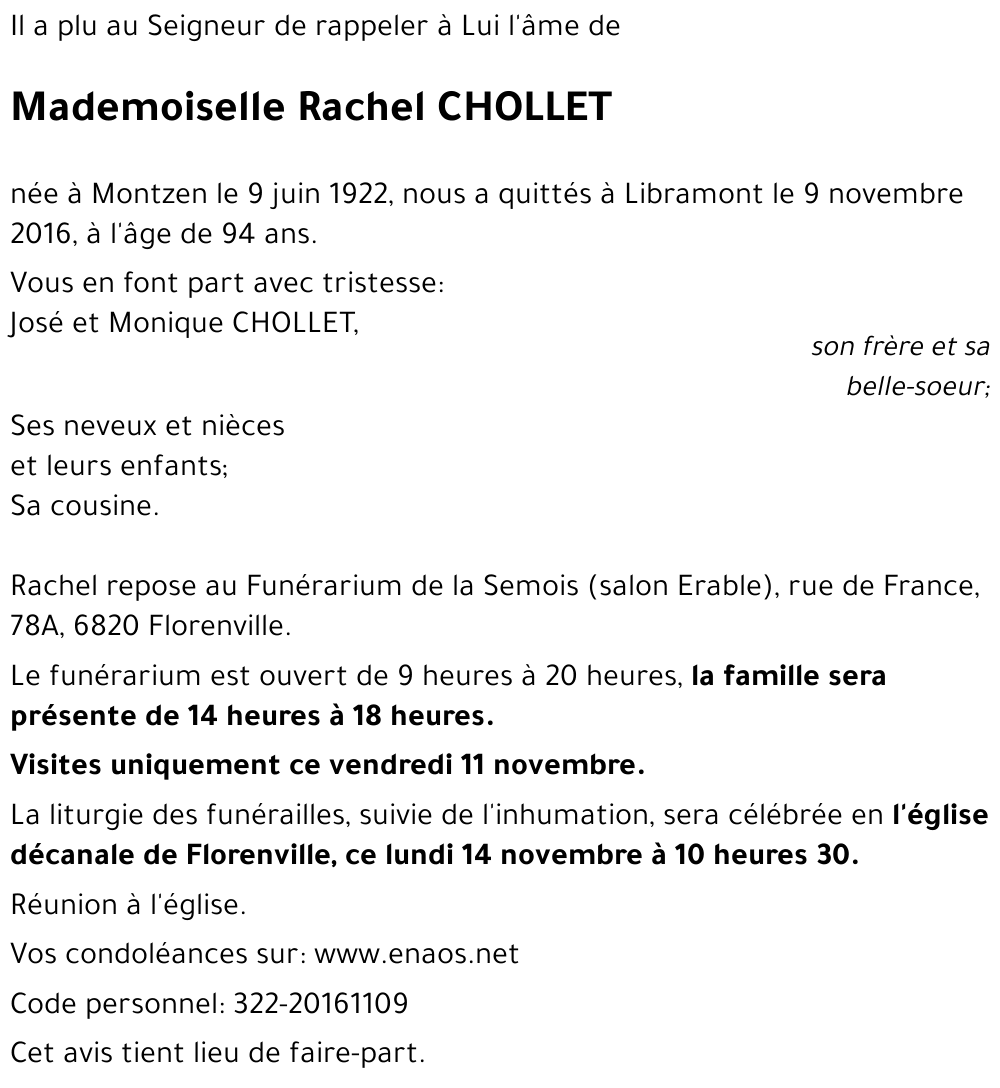 Rachel CHOLLET