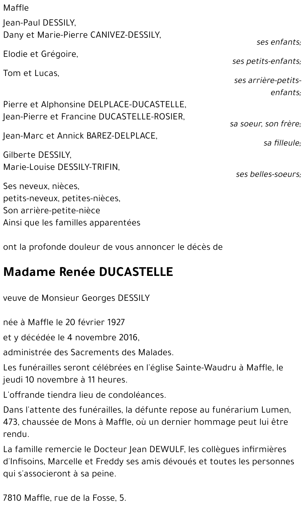 Renée DUCASTELLE
