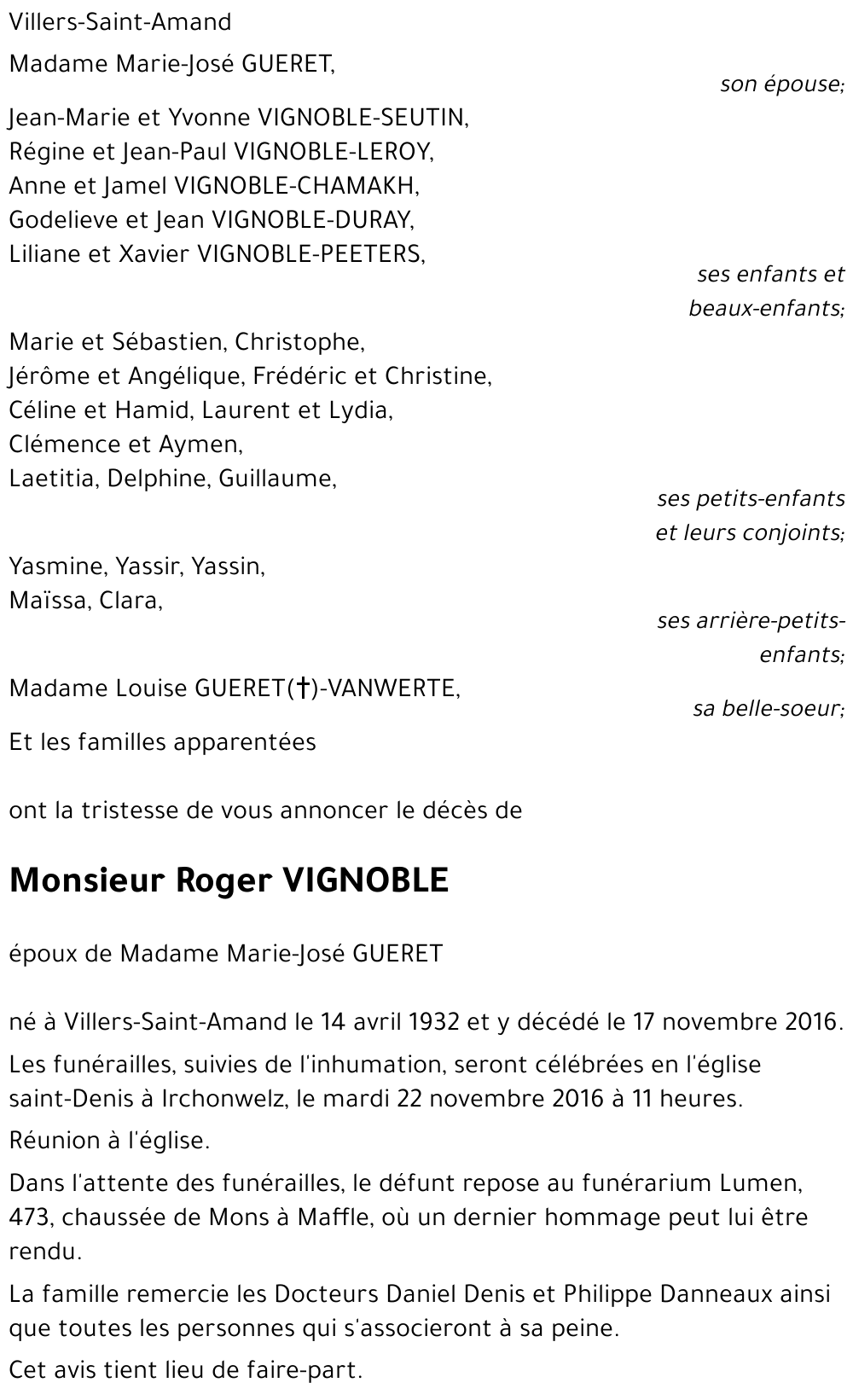 Roger VIGNOBLE