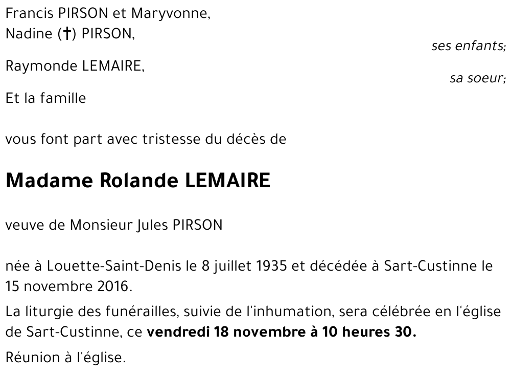 Rolande LEMAIRE