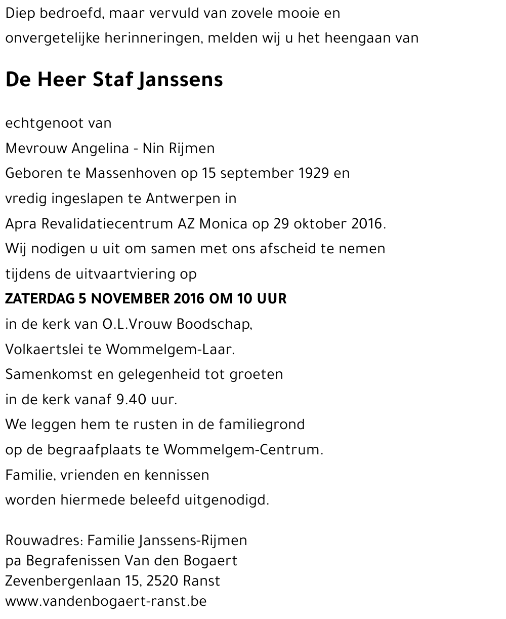 Staf Janssens