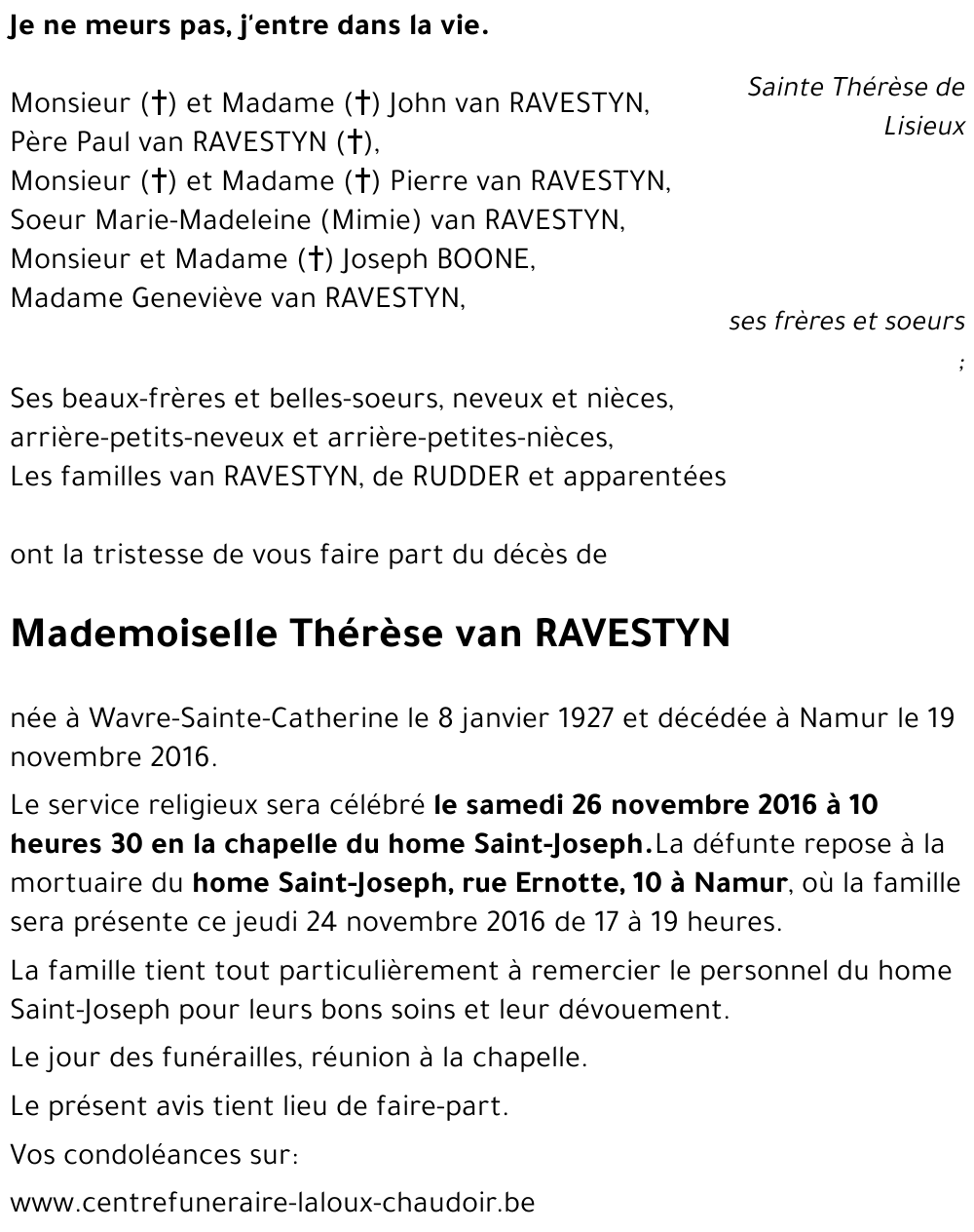 Thérèse van RAVESTYN