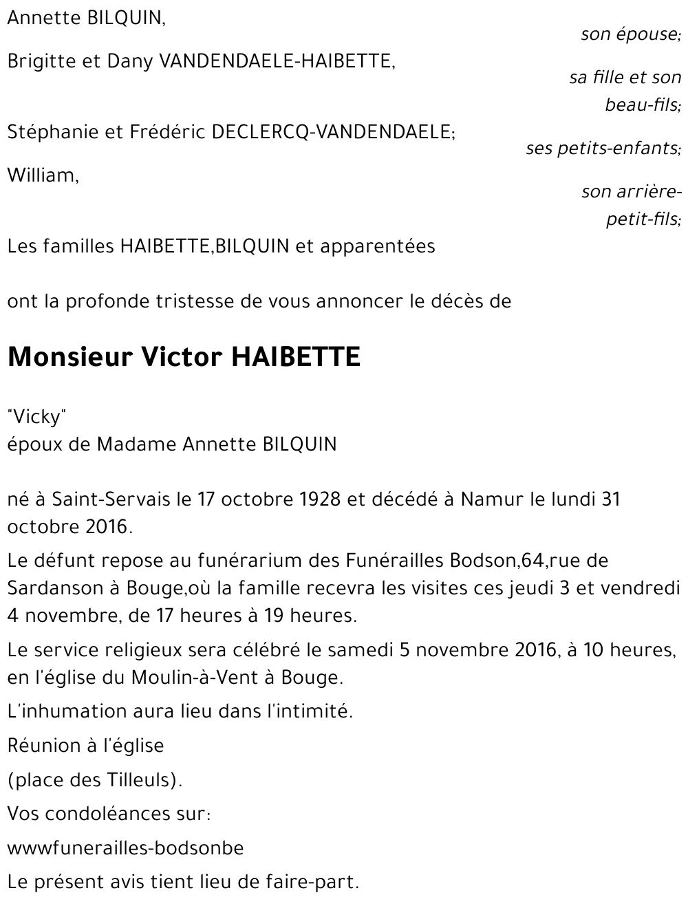 Victor HAIBETTE