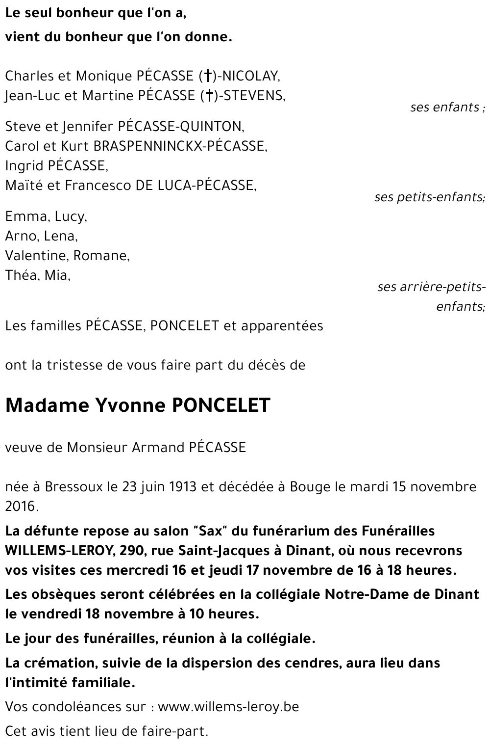 Yvonne PONCELET