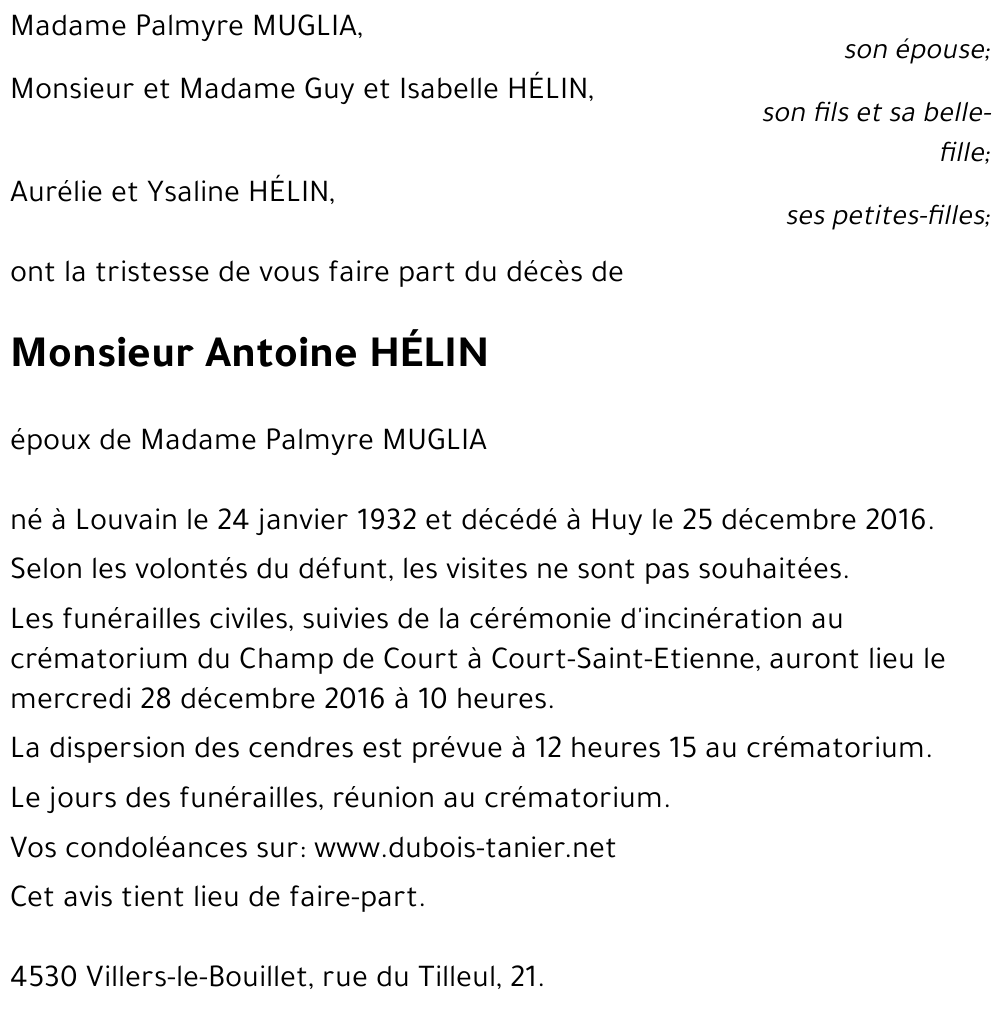 Antoine HÉLIN