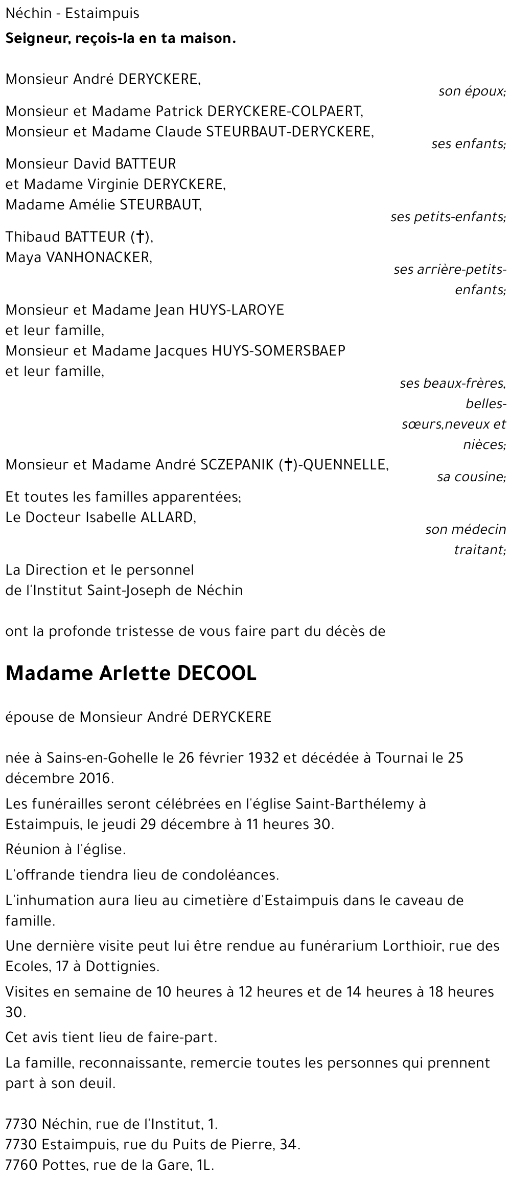 Arlette DECOOL