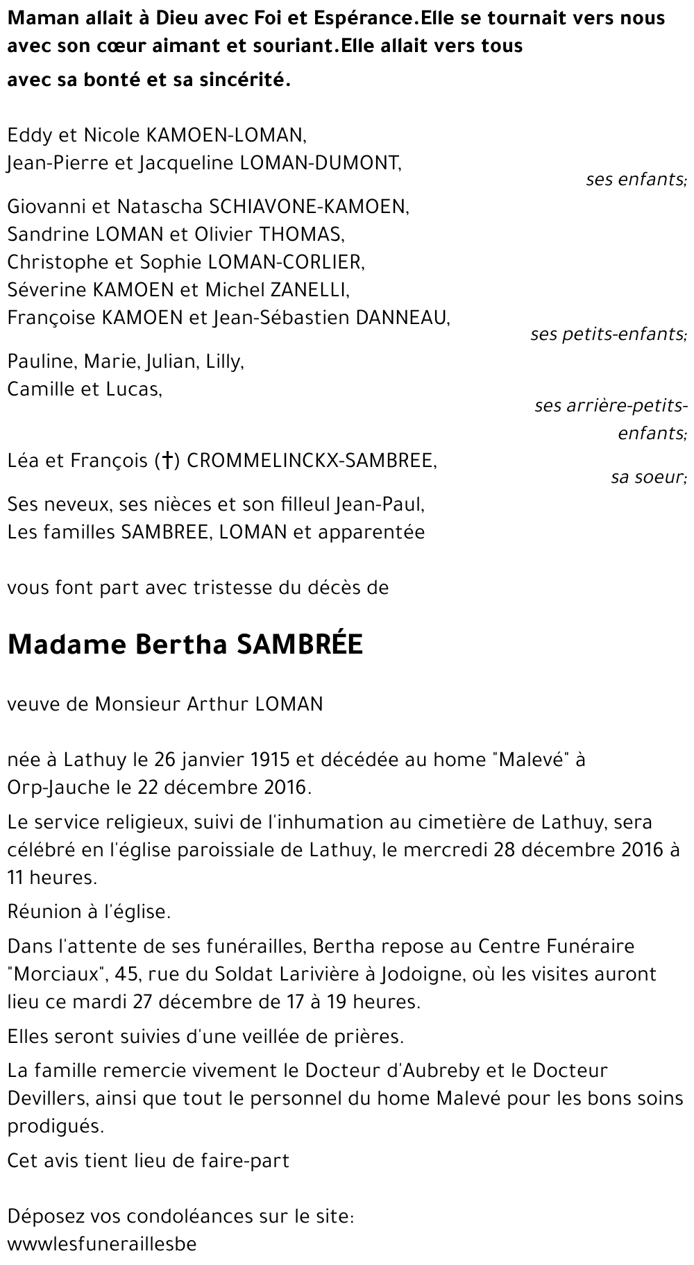 Bertha SAMBRÉE