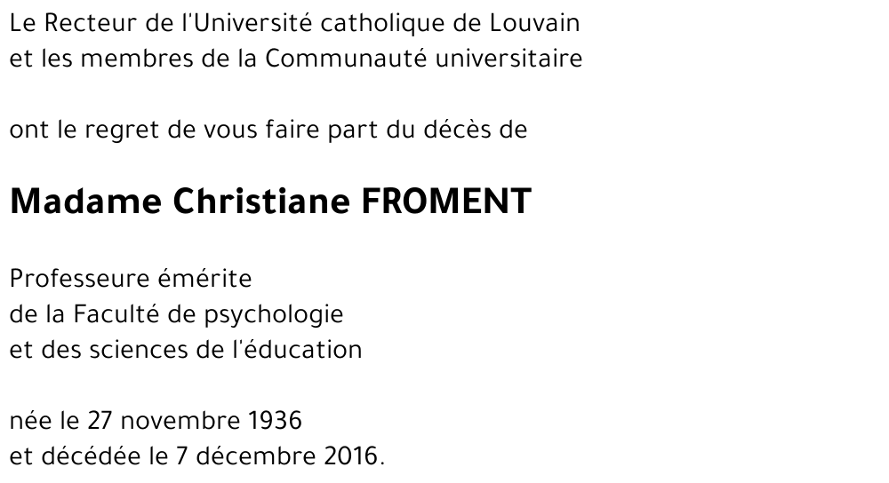 Christiane FROMENT