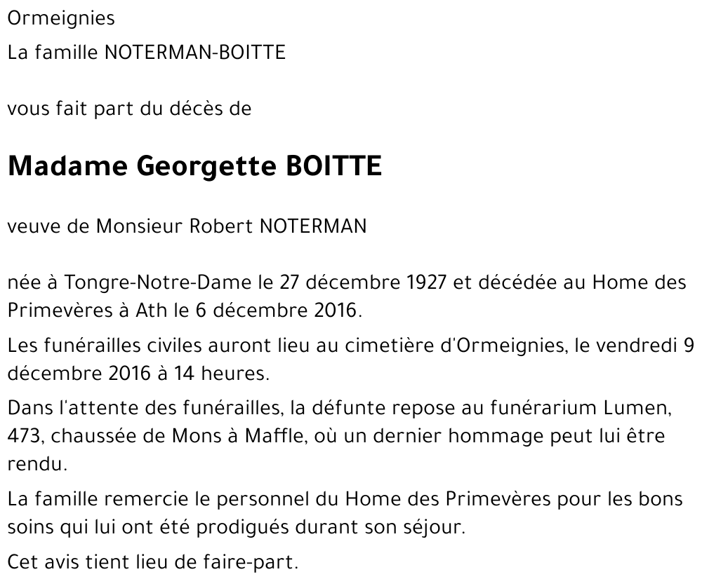 Georgette BOITTE