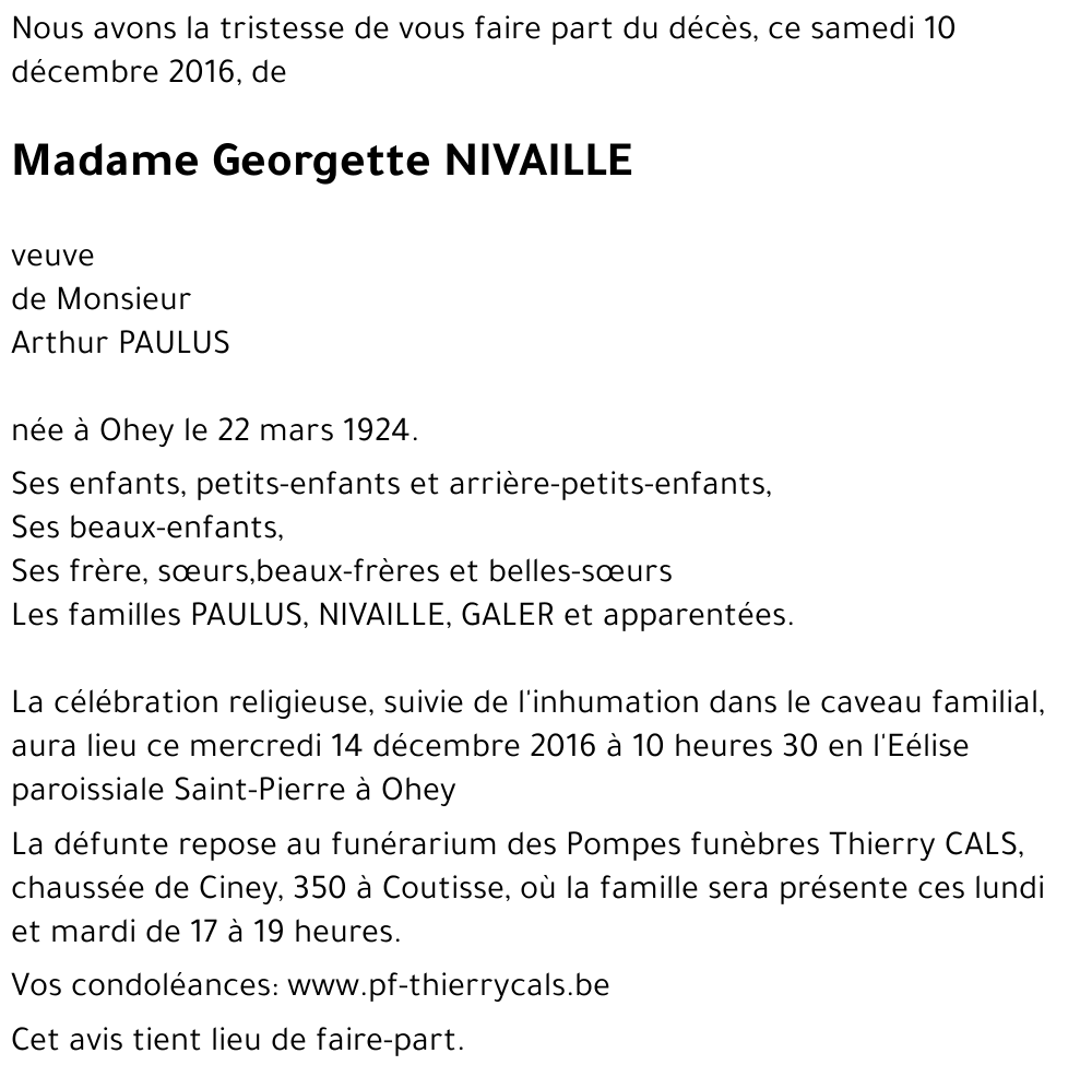 Georgette NIVAILLE