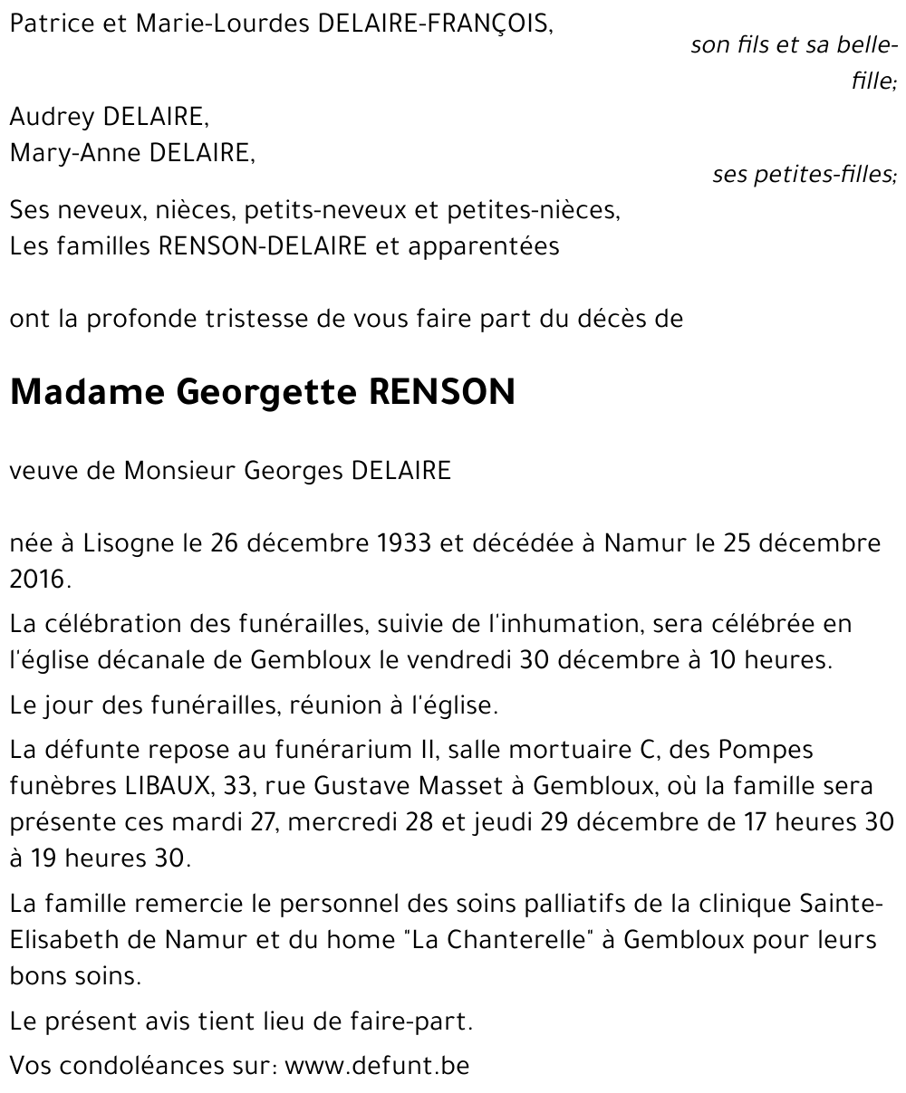 Georgette RENSON
