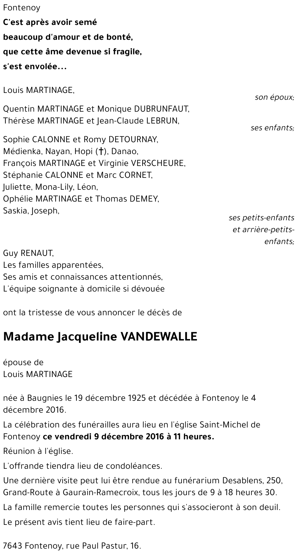 Jacqueline VANDEWALLE