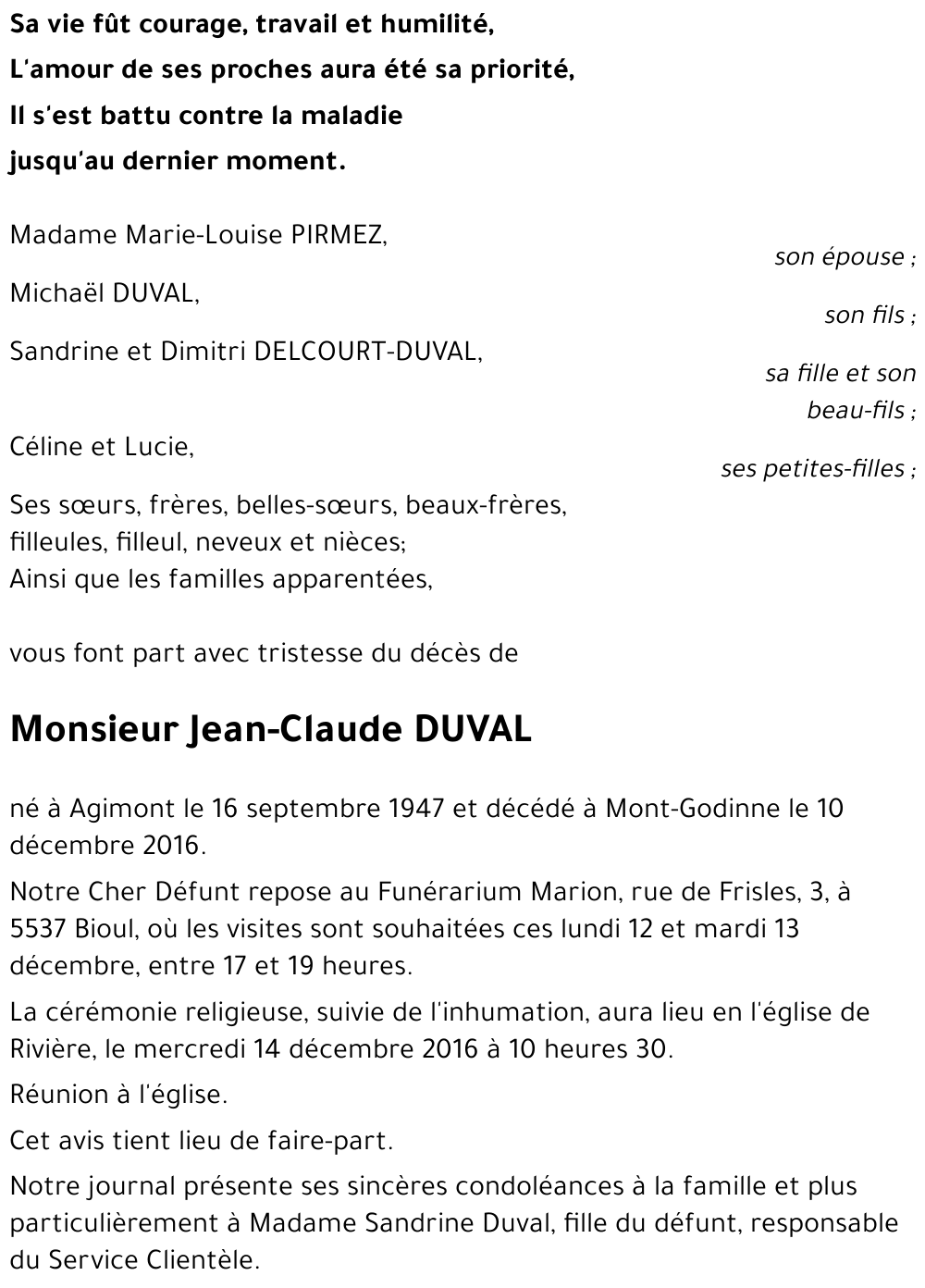 Jean-Claude DUVAL