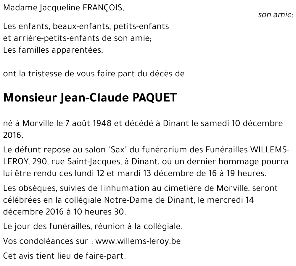 Jean-Claude PAQUET