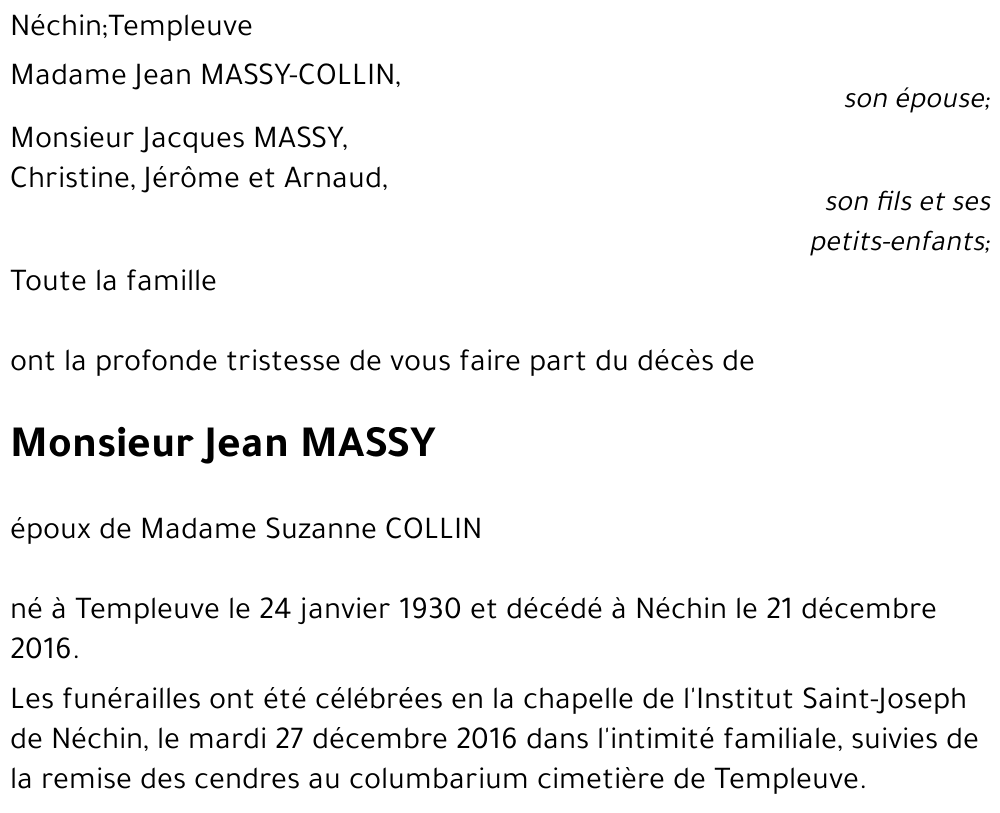 Jean MASSY