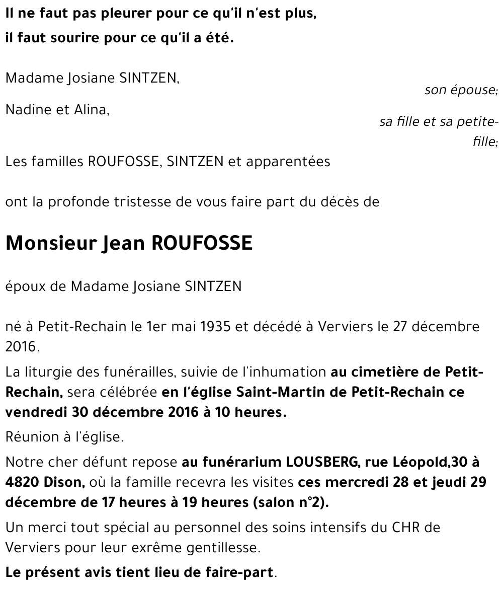 Jean ROUFOSSE
