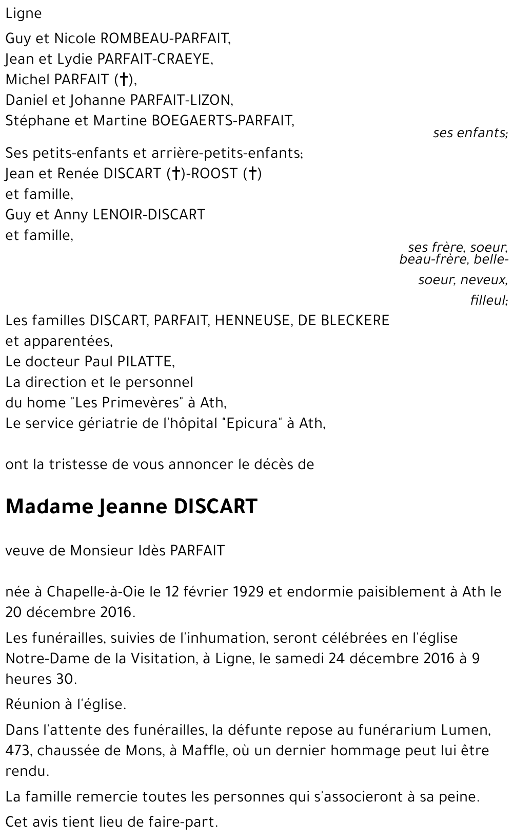 Jeanne DISCART