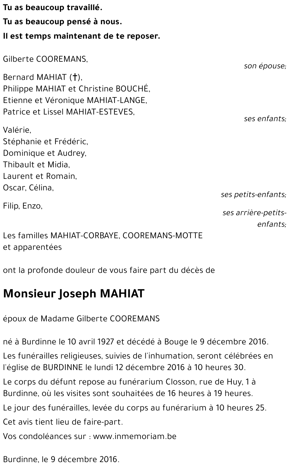 Joseph MAHIAT