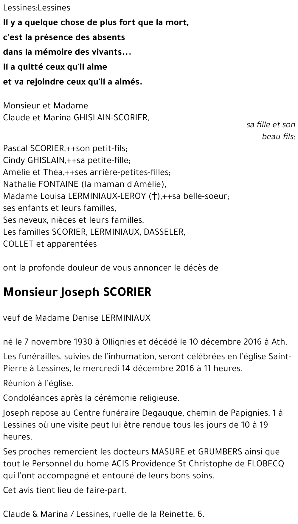 Joseph SCORIER