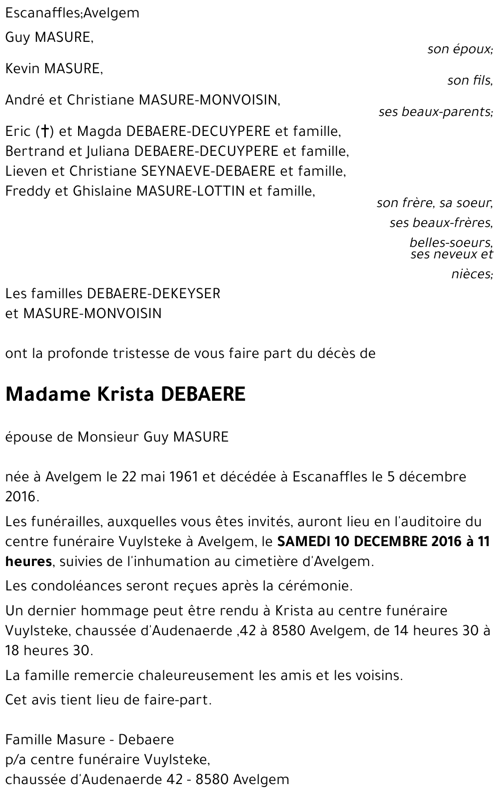 Krista DEBAERE