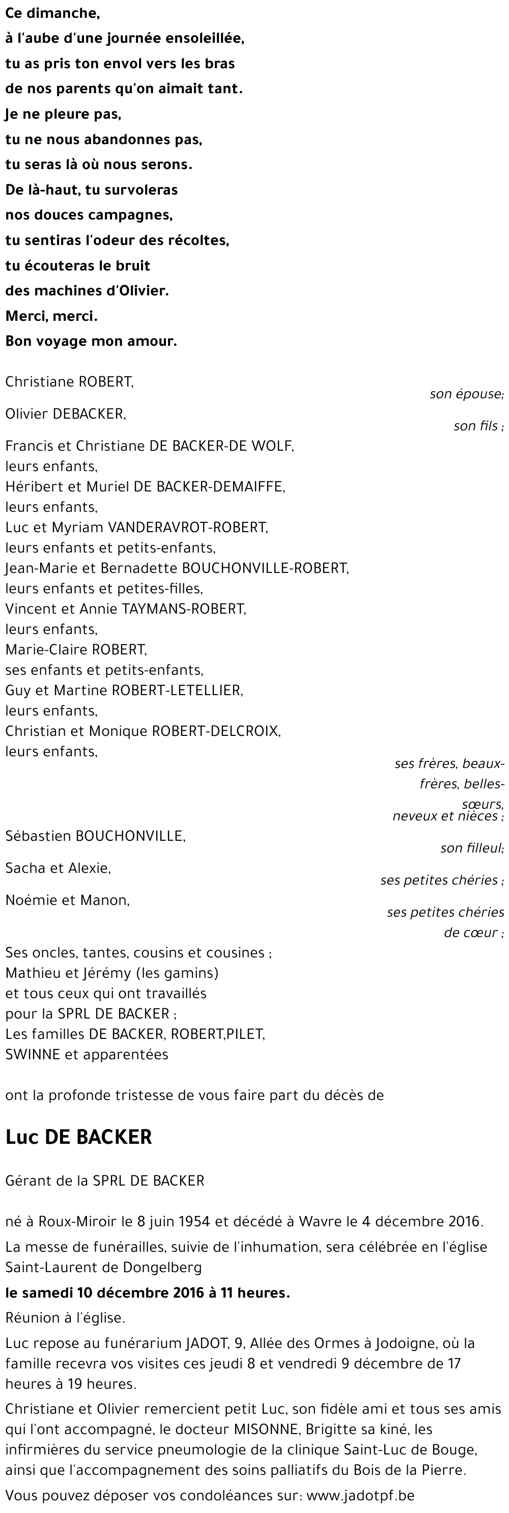 Luc DE BACKER