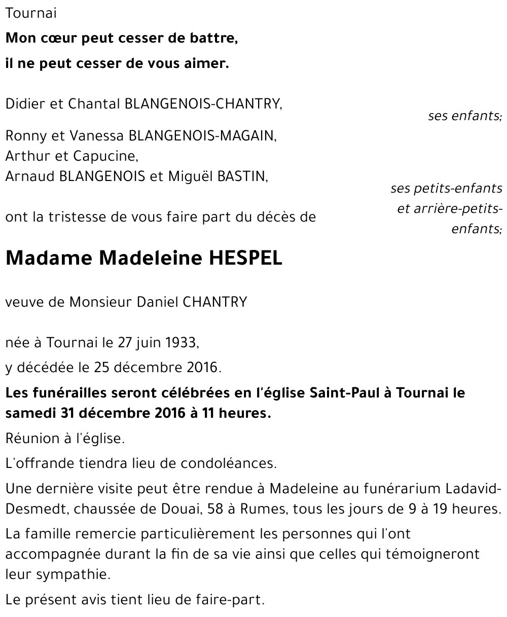 Madeleine HESPEL