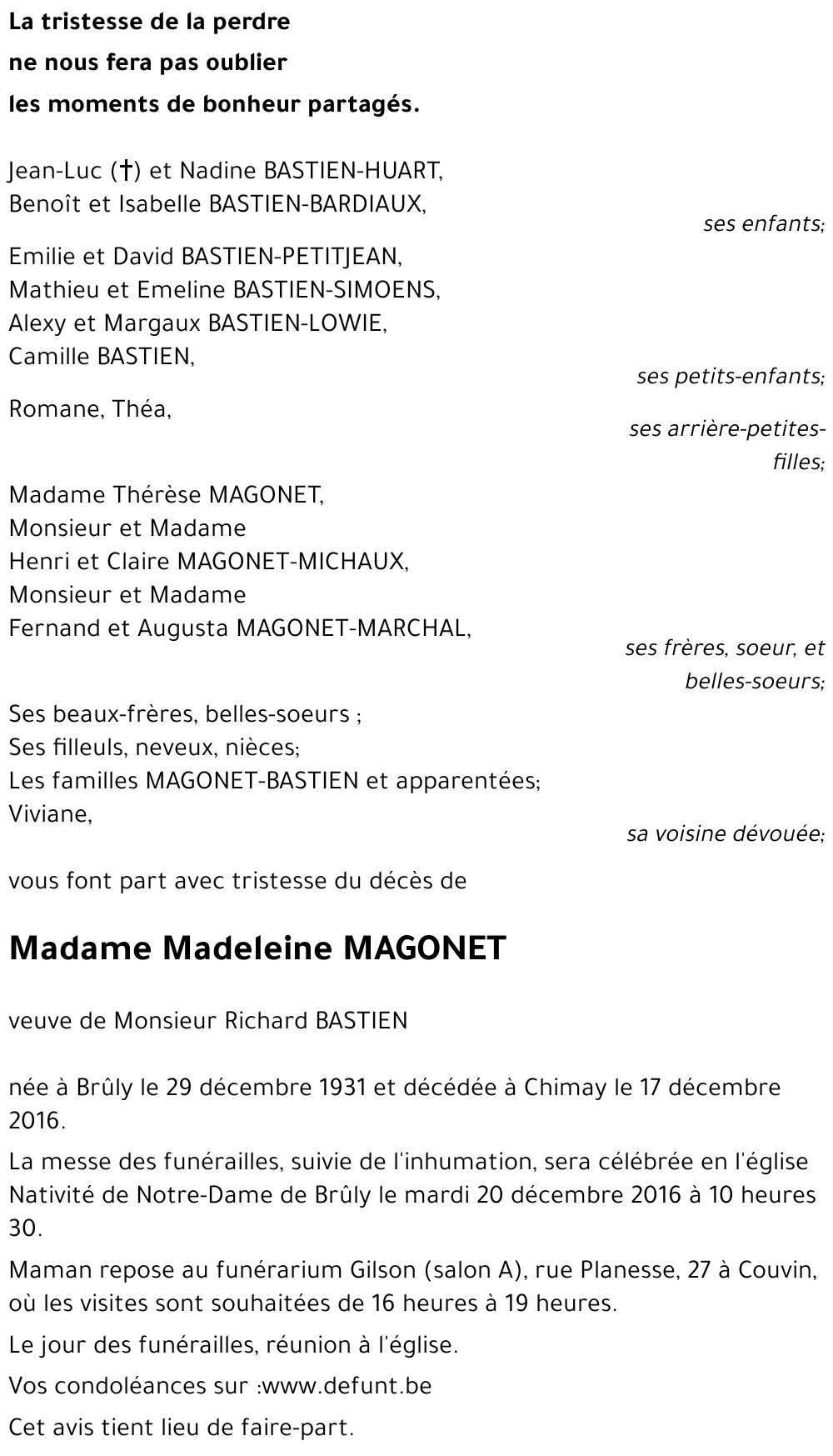 Madeleine MAGONET