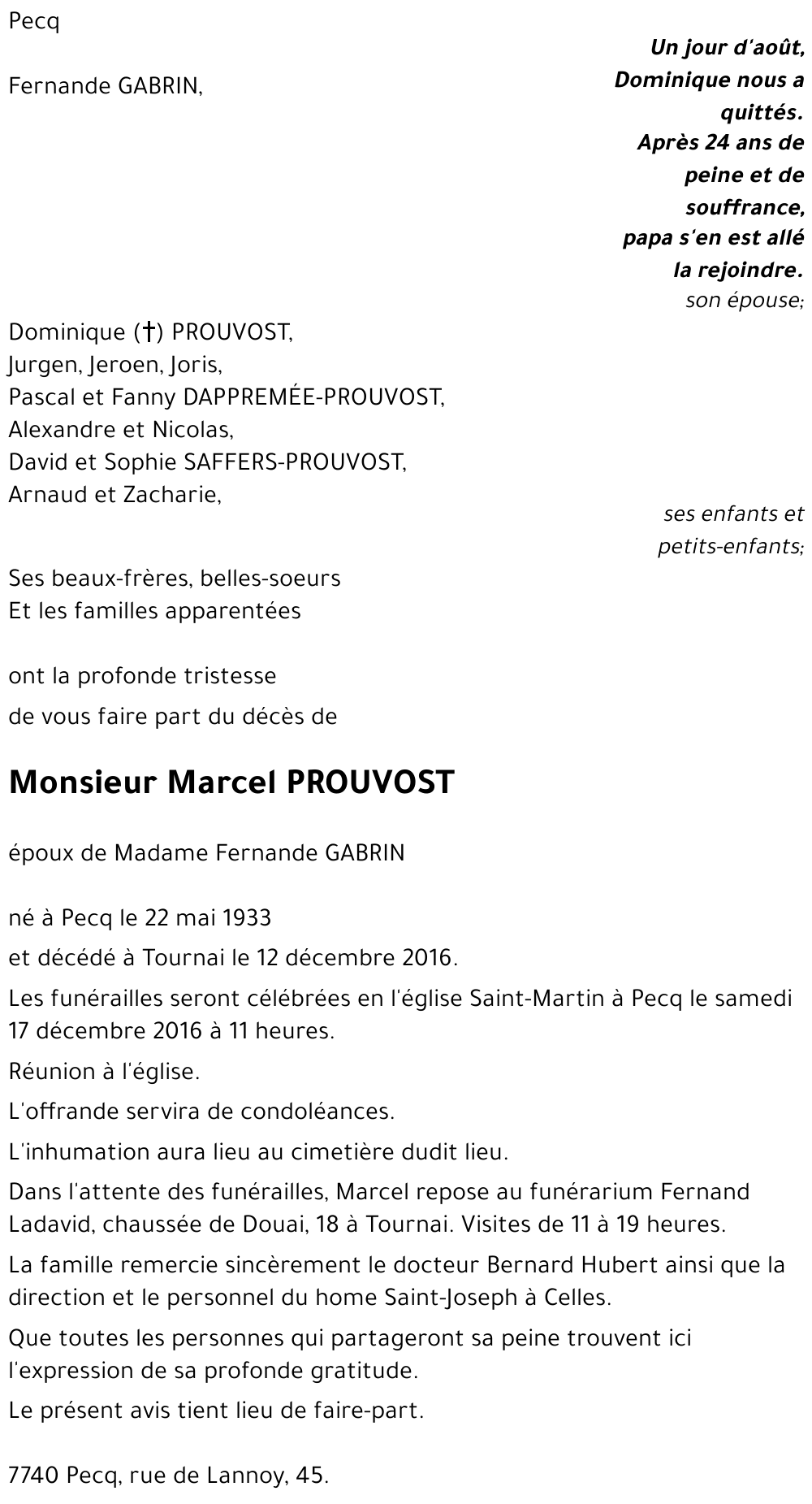 Marcel PROUVOST