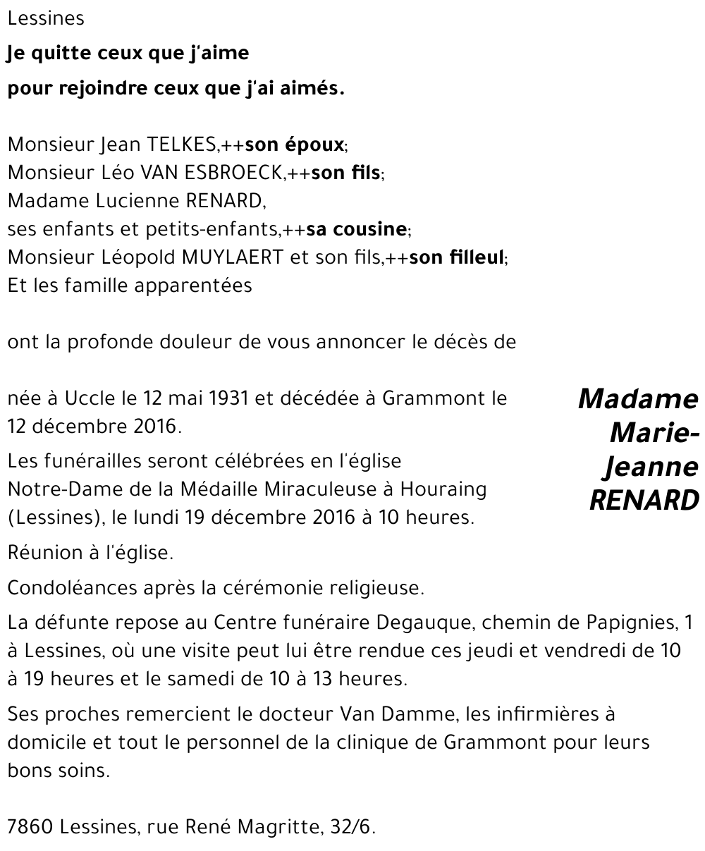 Marie-Jeanne RENARD