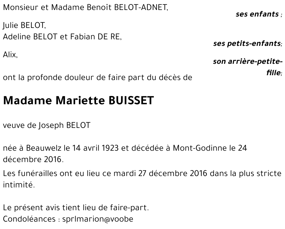 Mariette BUISSET