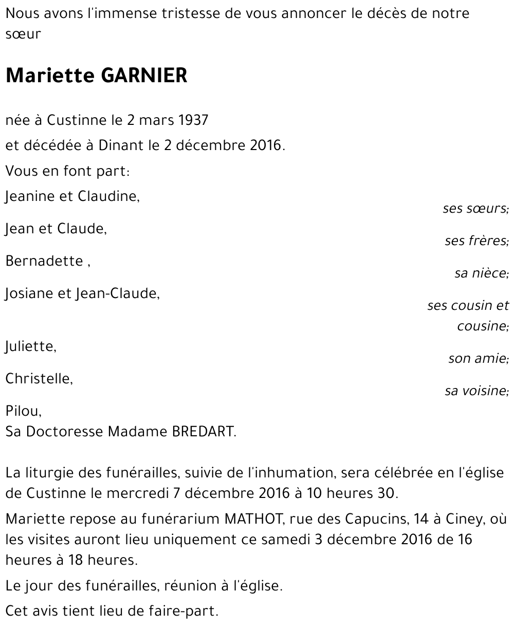 Mariette GARNIER