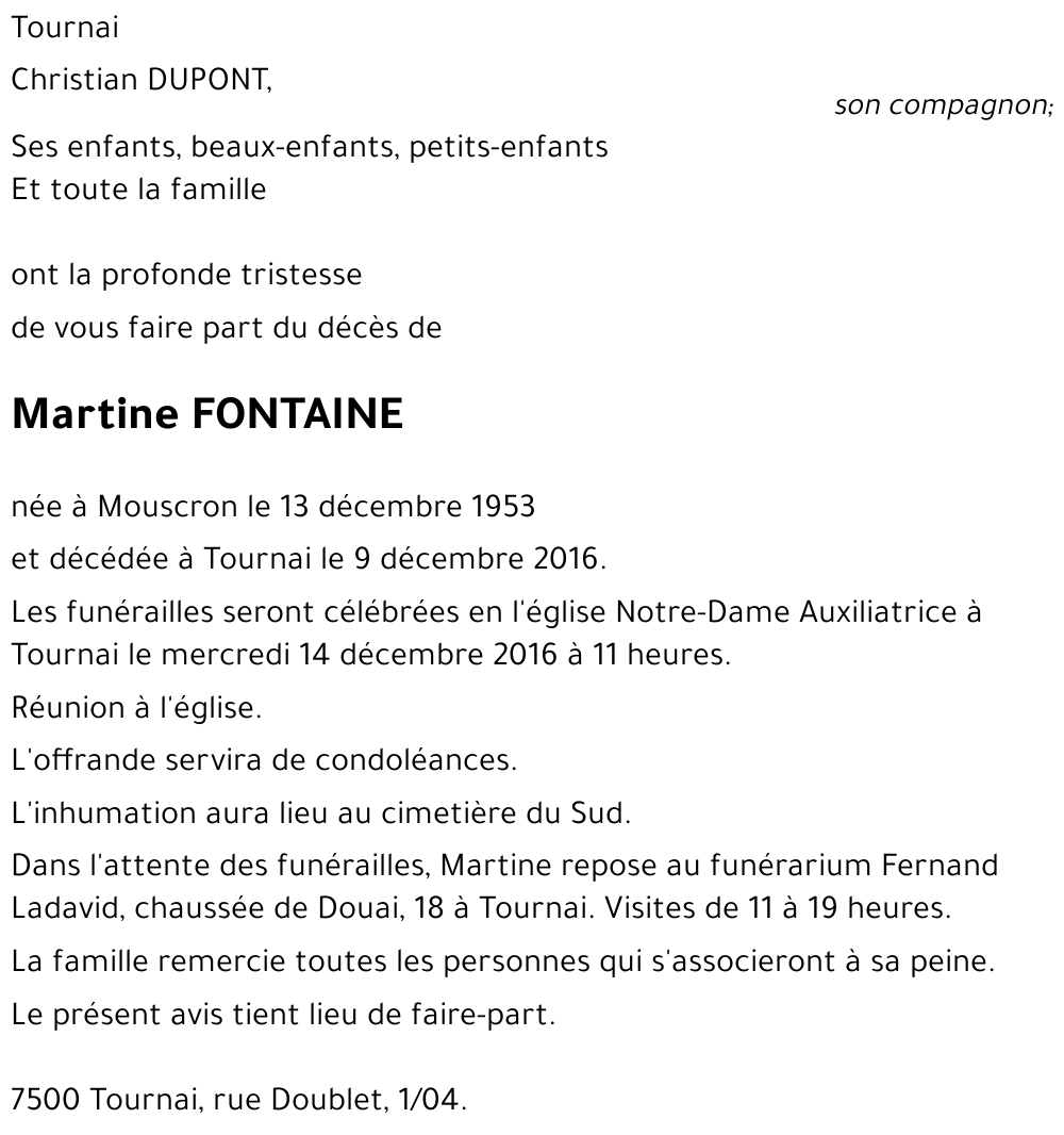 Martine FONTAINE