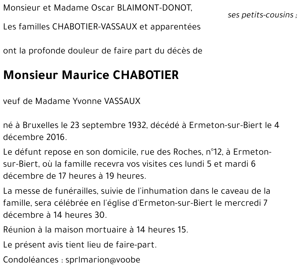 Maurice CHABOTIER