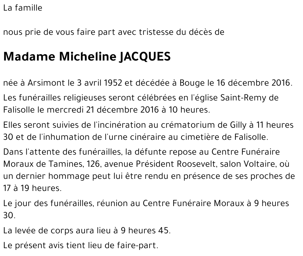 Micheline JACQUES