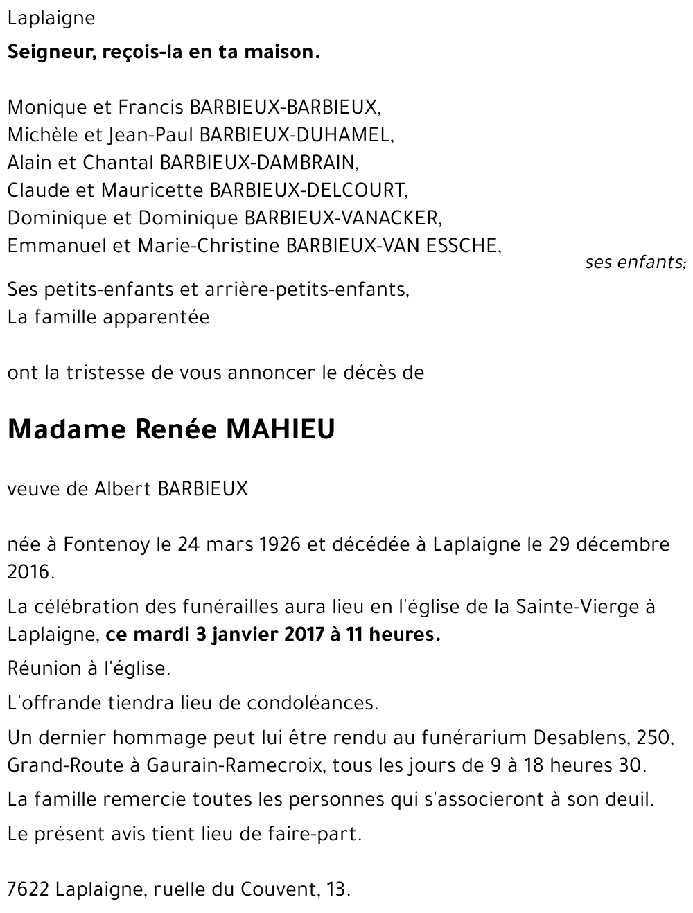 Renée MAHIEU