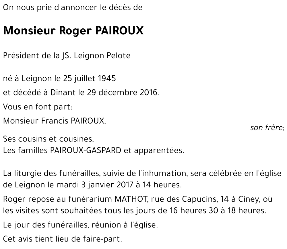 Roger pairoux