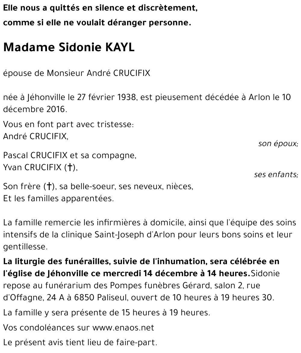 Sidonie KAYL