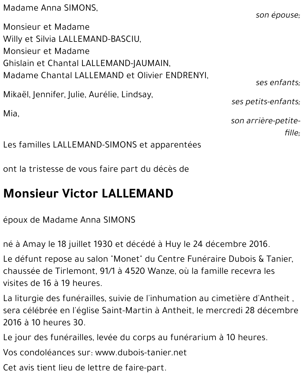 Victor LALLEMAND