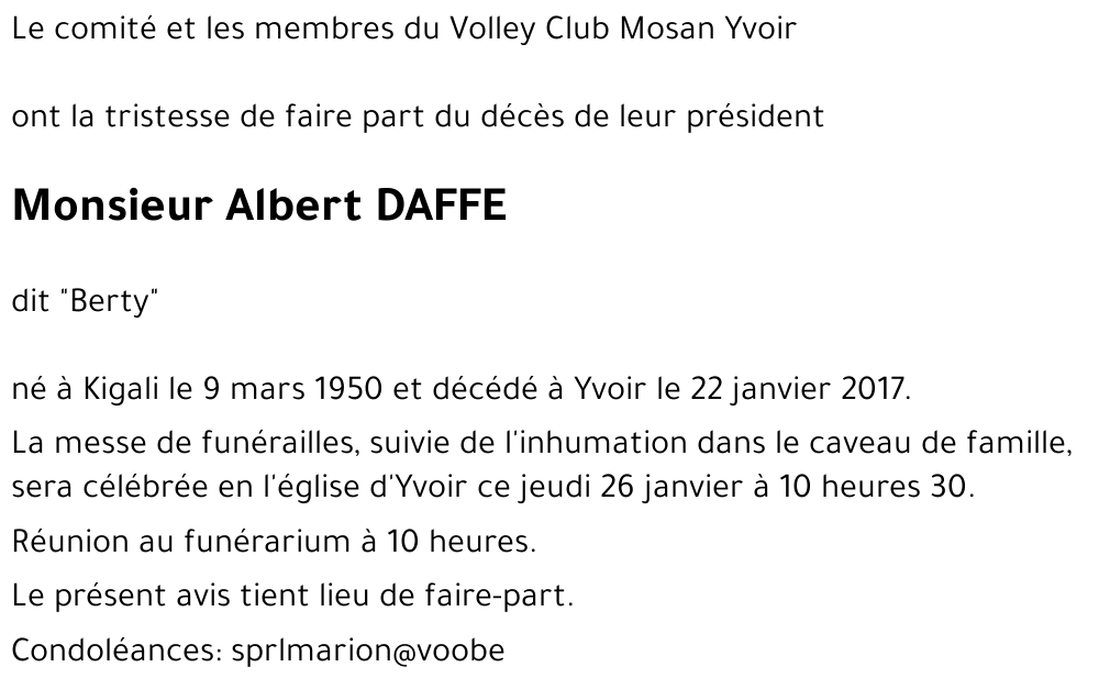 Albert DAFFE