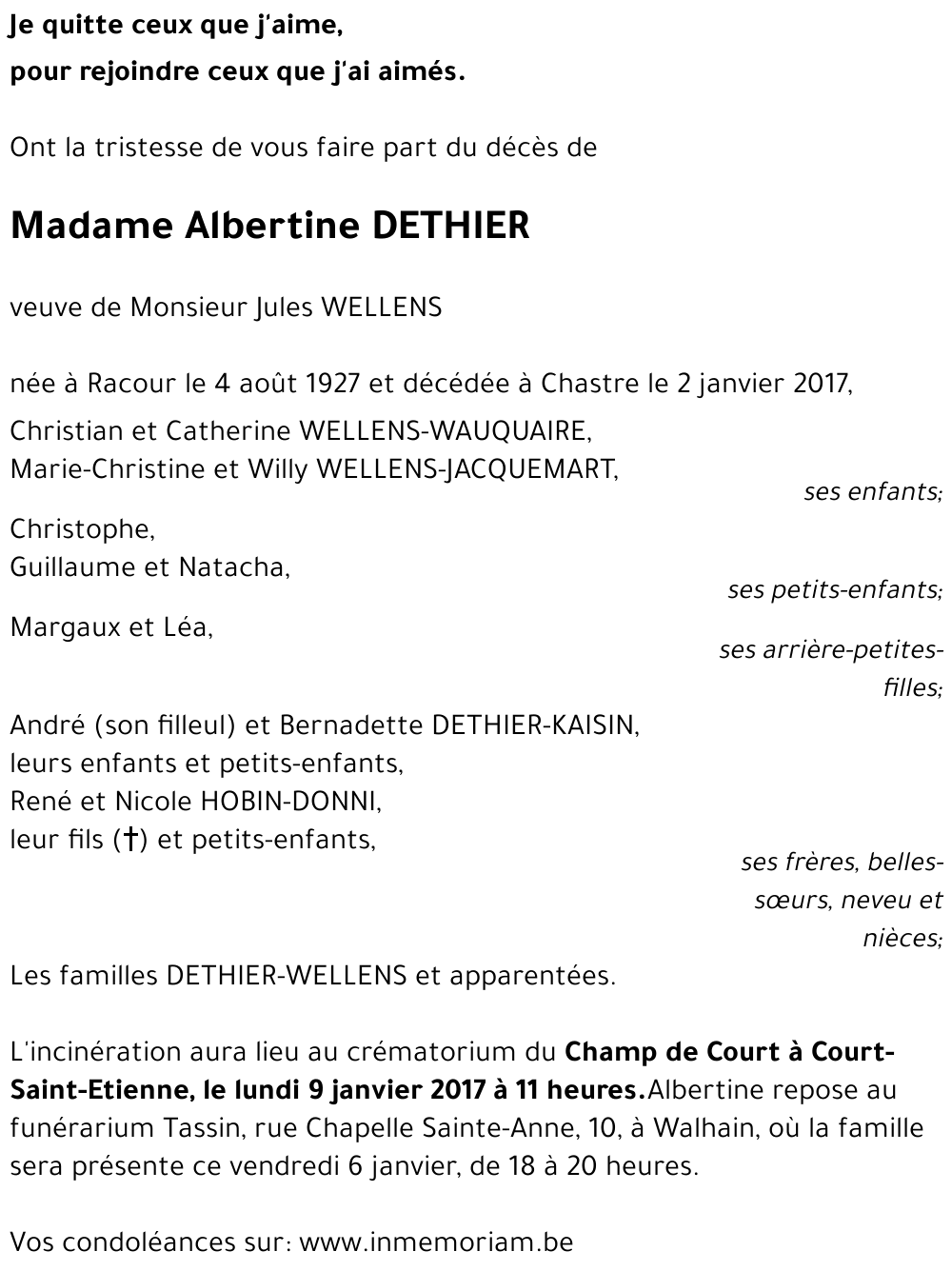 Albertine DETHIER