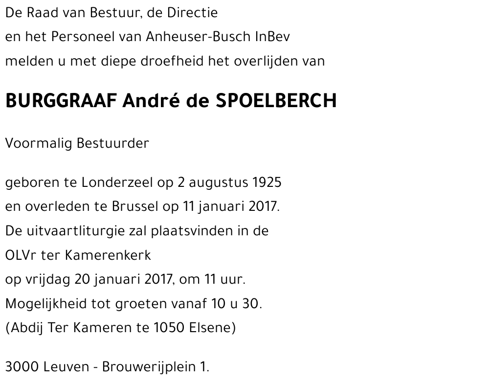 André de SPOELBERCH