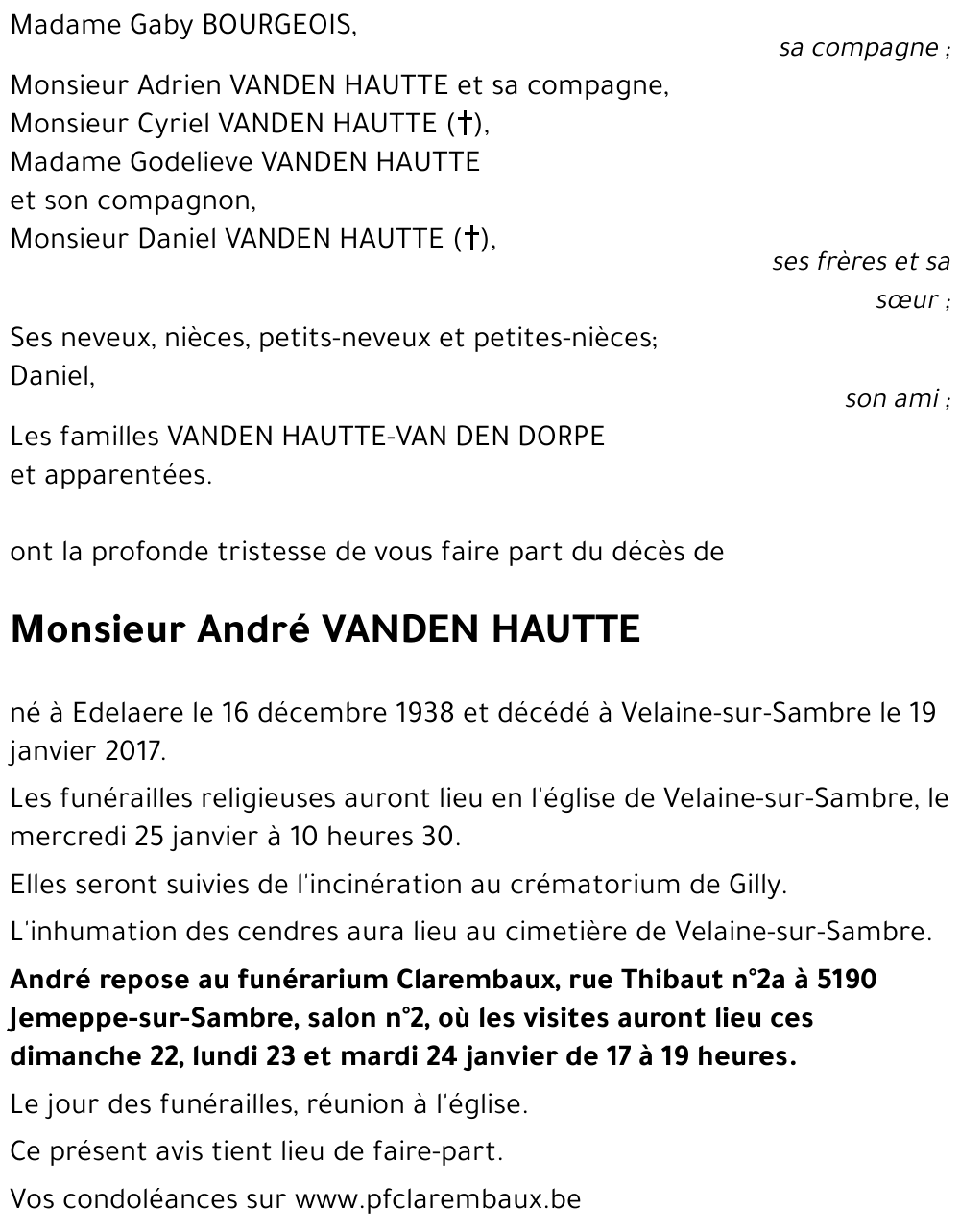 André VANDEN HAUTTE