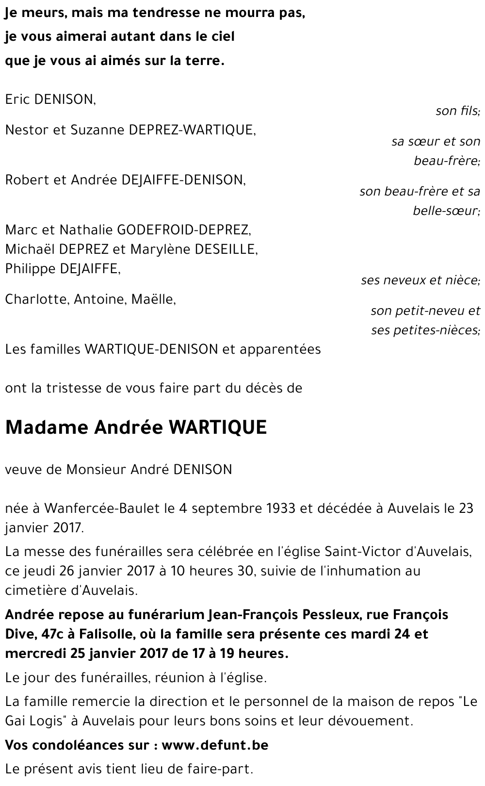 Andrée WARTIQUE