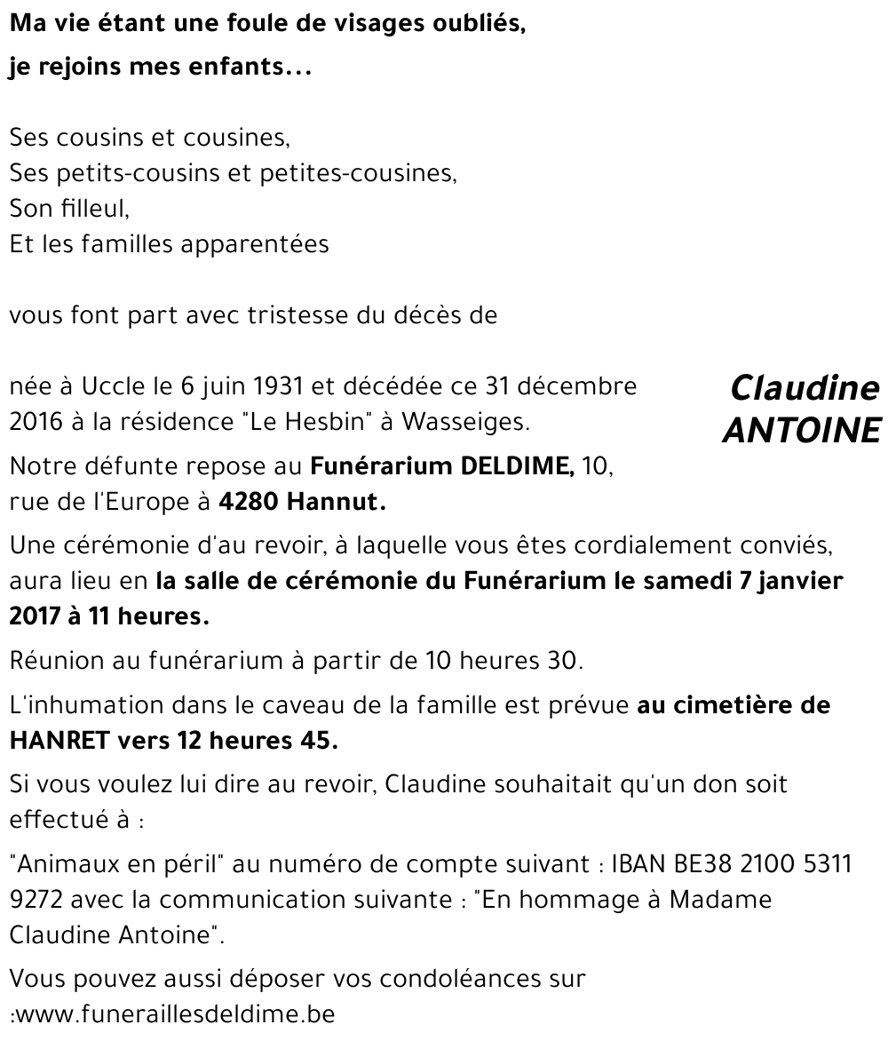 Claudine ANTOINE