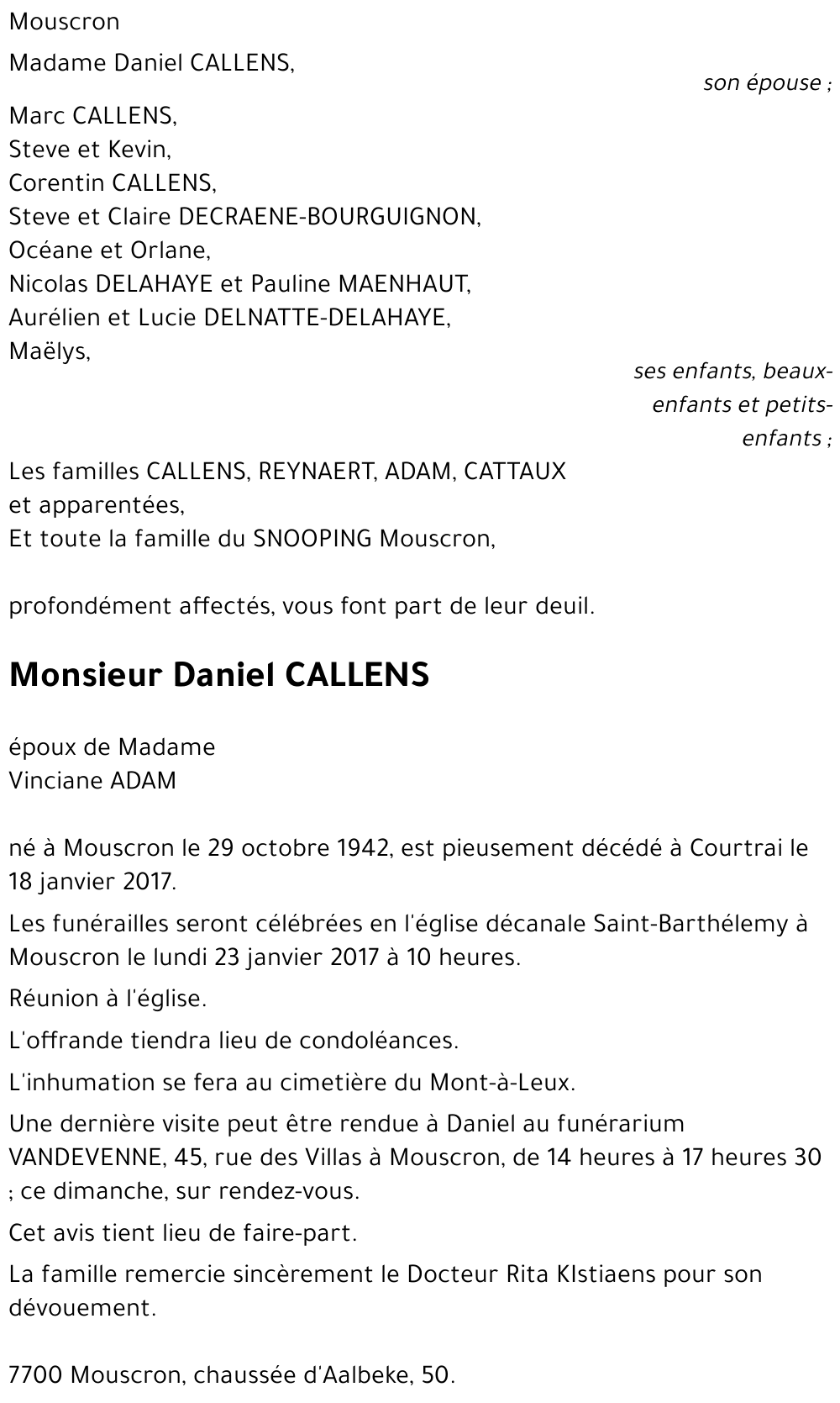 Daniel CALLENS