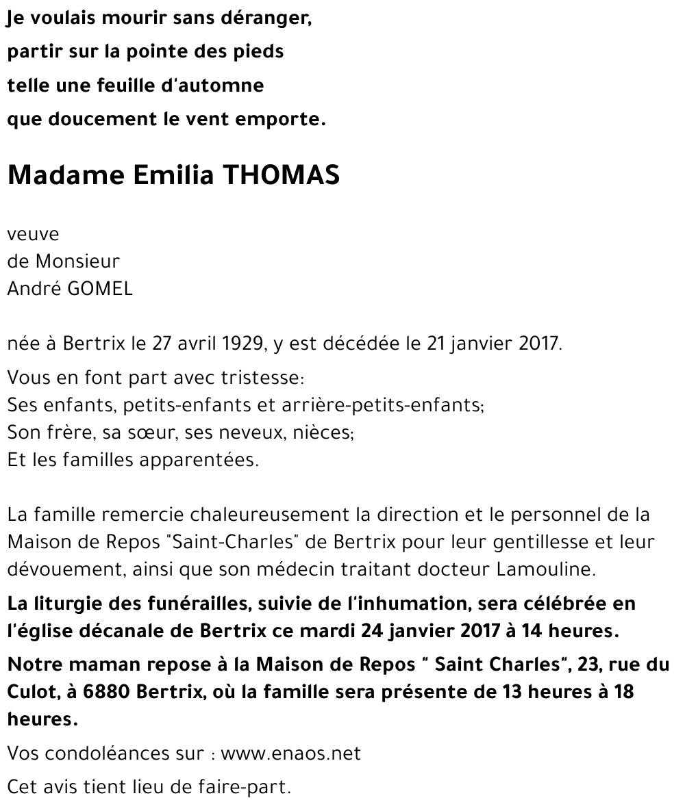 Emilia THOMAS