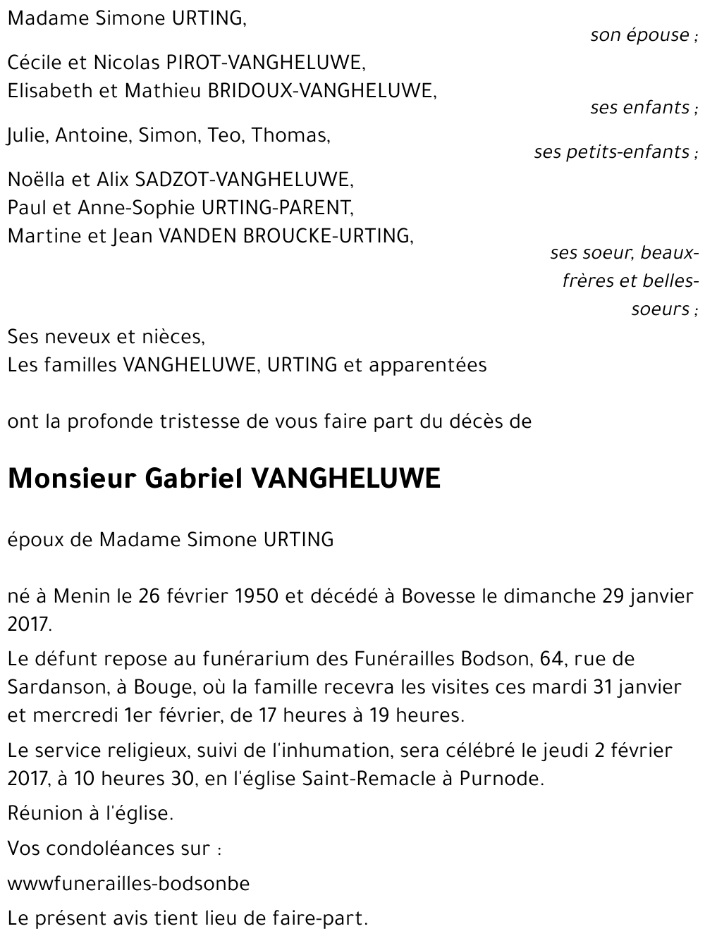 Gabriel VANGHELUWE