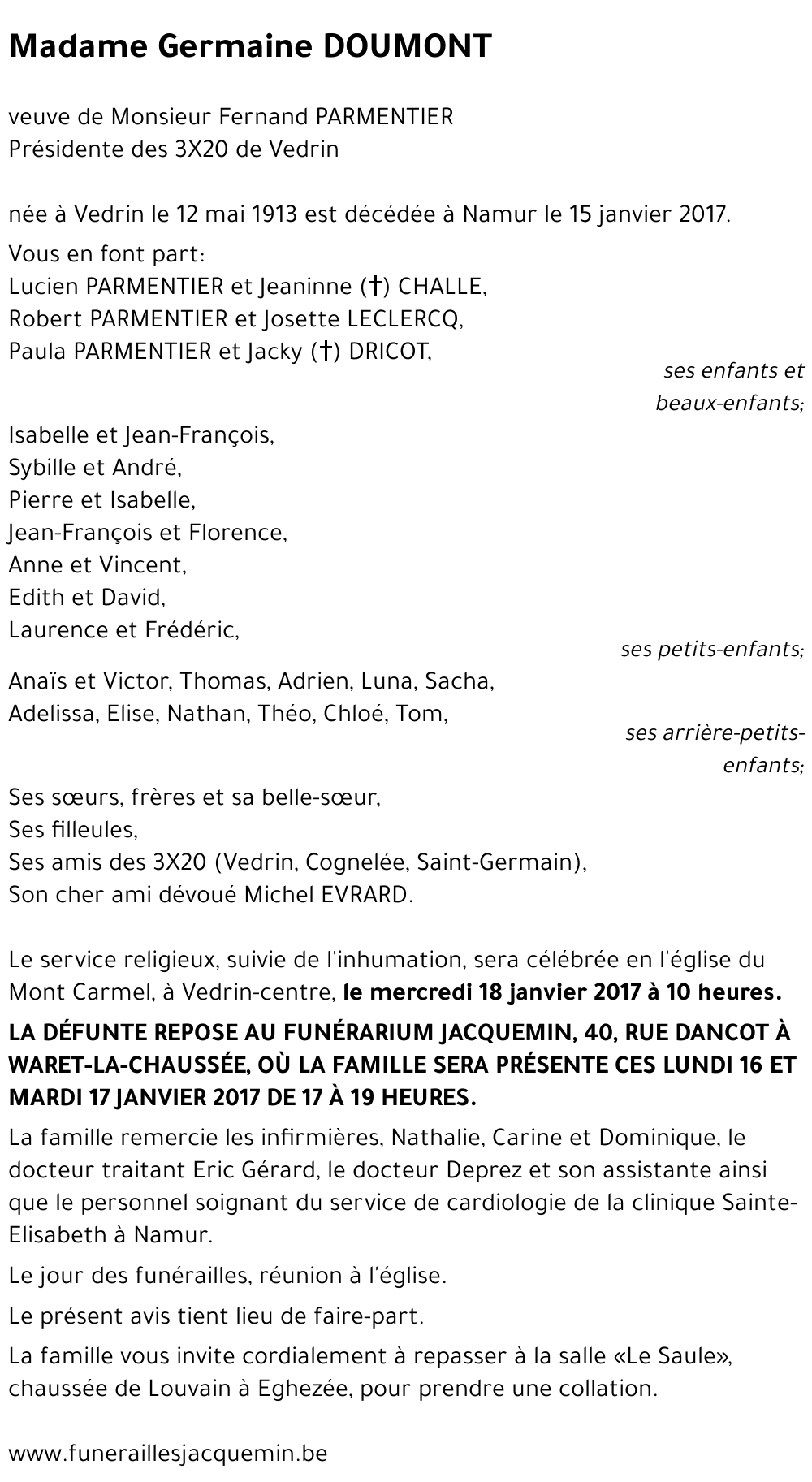 Germaine DOUMONT