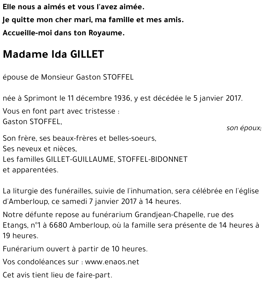 Ida GILLET